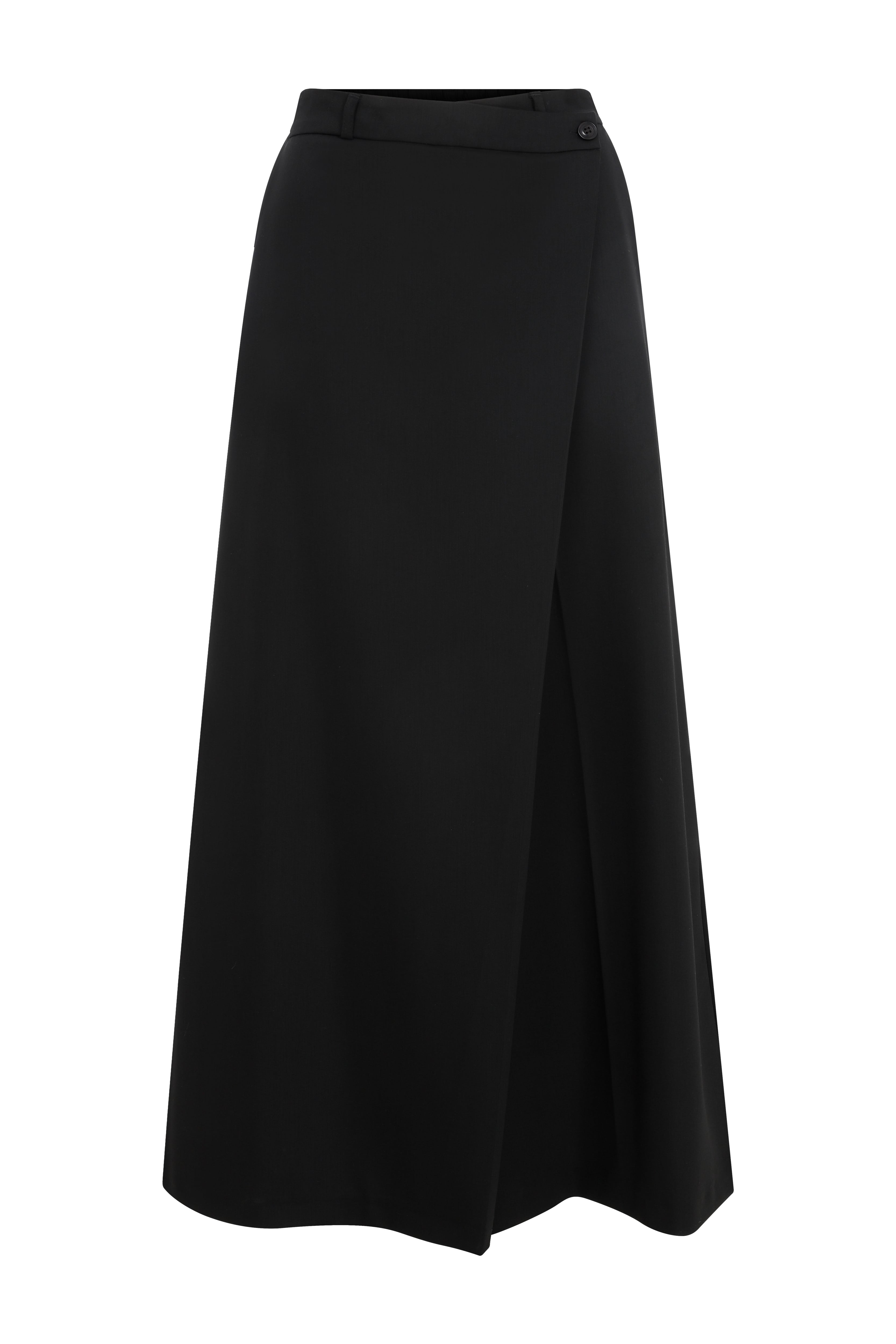 GRADY Black Wide Leg Trousers With Closure Detail